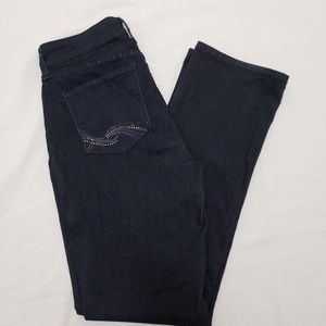 NYDJ Straight Leg Dark Wash Jeans Bling